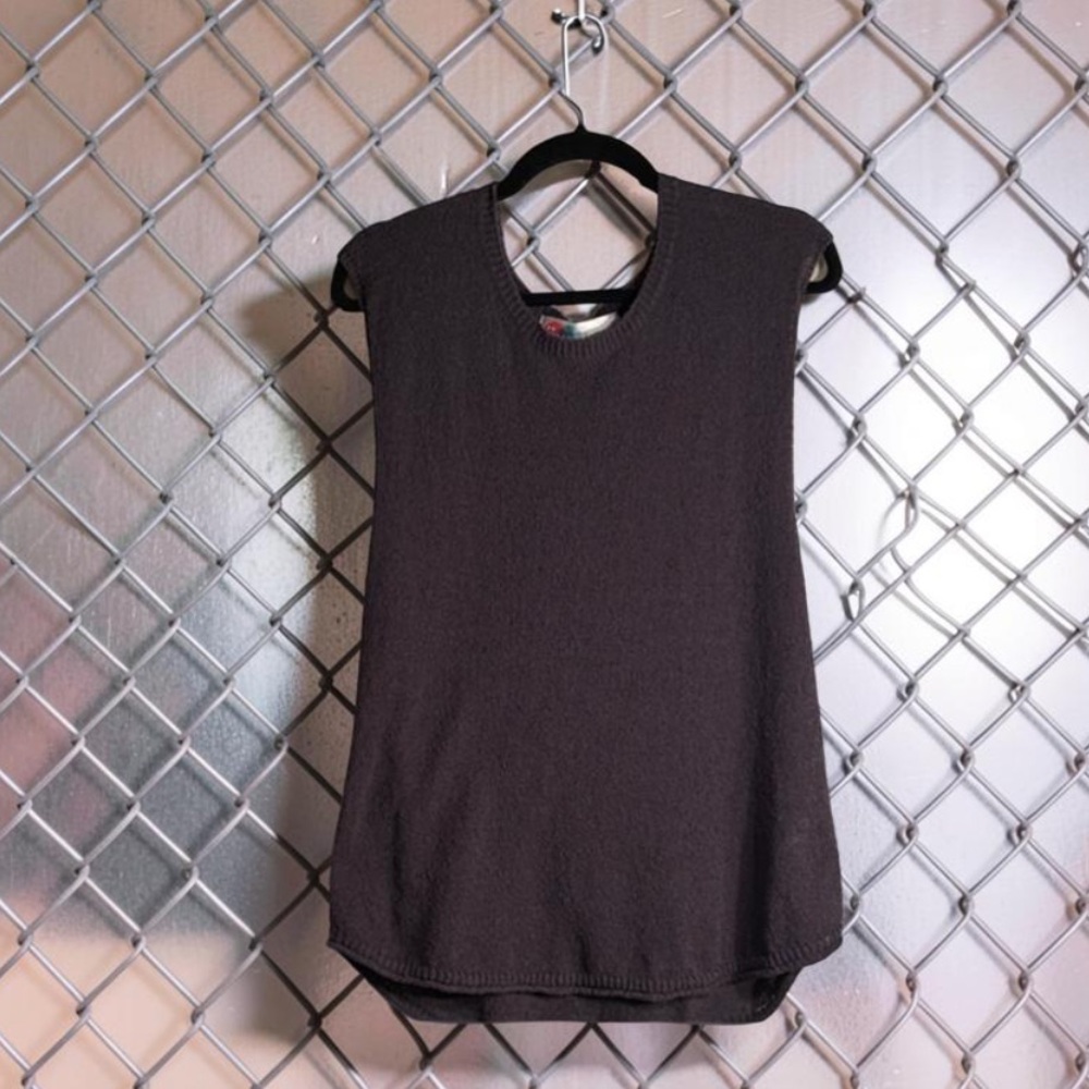 Free People Beech Sleeveless Knit Tank Top in Charcoal Plum NWOT